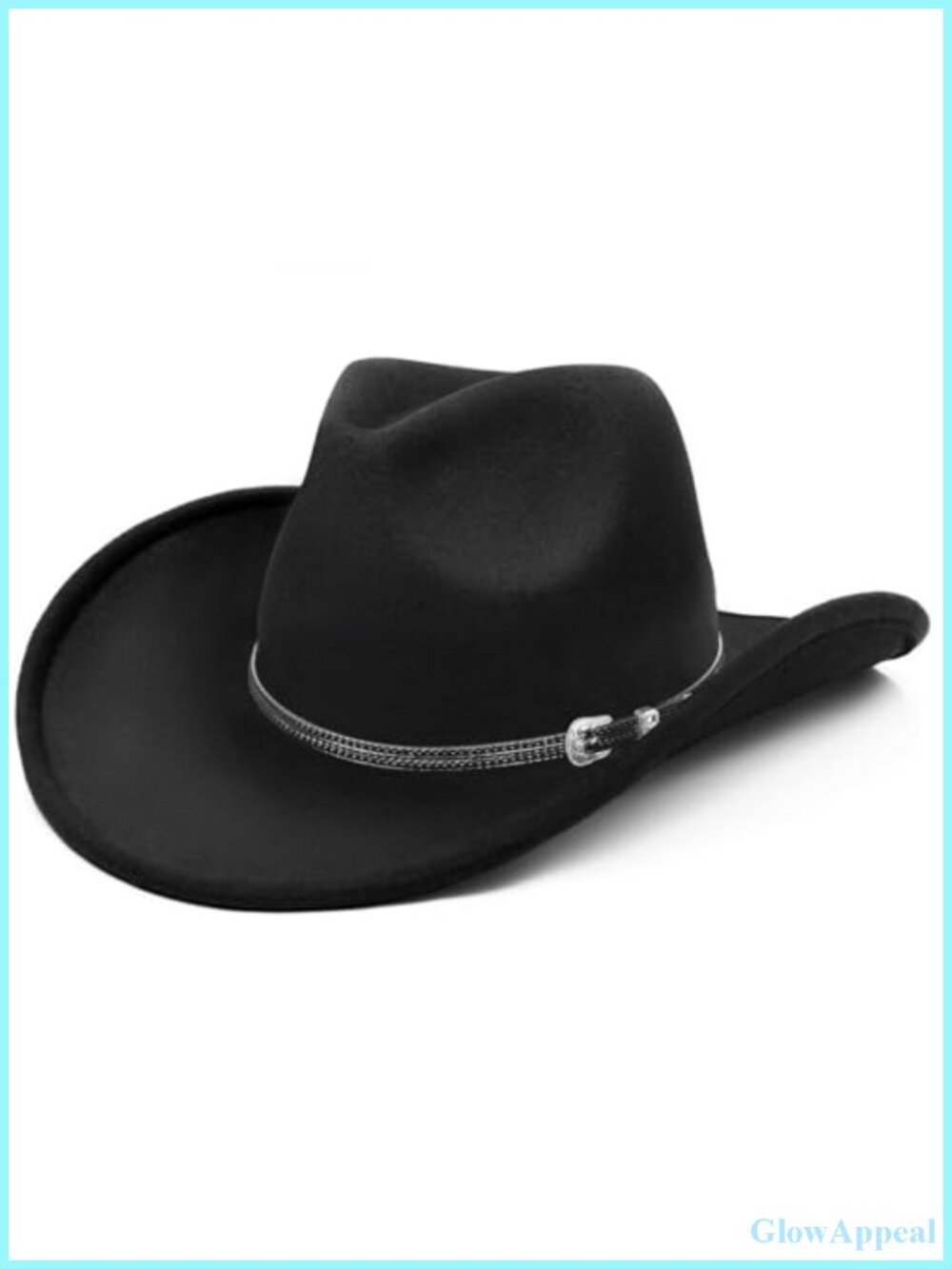Wide Brim Cowboy Hat with Felt-Fedora Brim - Unisex Western Hat for Women Men